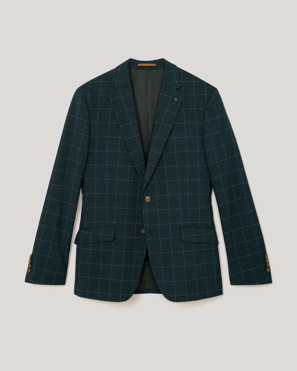 Sebastian Windowpane Check Tailored Jacket, Khaki Windowpane, hi-res
